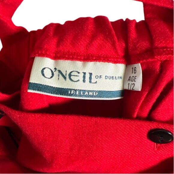 NWT O'NEIL Of Dublin Red Kilt Skirt Suspenders Size 16 Age 1/2 - Picture 6 of 6